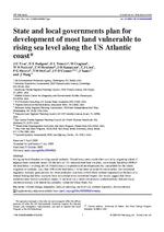 [2009] State and local governments plan for development of most land vulnerable to rising sea level along the US Atlantic Coast